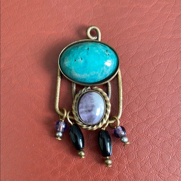 Jewelry - Elegant Turquoise and Purple Pendant